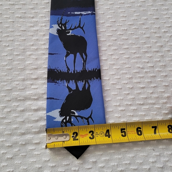Tie Men's Deer Buck Night Scene Handmade Neck Tie - Picture 4 of 15